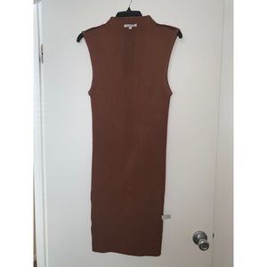 Brown turtle neck dress